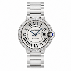 Cartier Ballon Bleu De 36MM W4BB0024 Diamond Bezel Watch